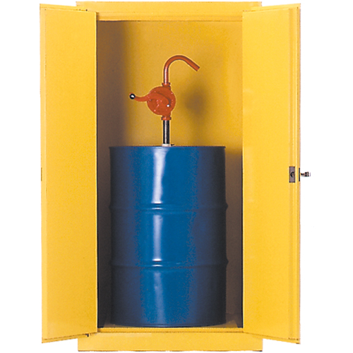 Armoires de s&eacute;curit&eacute; pour barils, Capacit&eacute; de 55 gal. US, Jaune Trail Hammer and Bolt