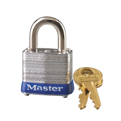 Commercial Padlocks, Keyed Different, Laminated Steel, 1-1/8" Width Trail Hammer and Bolt