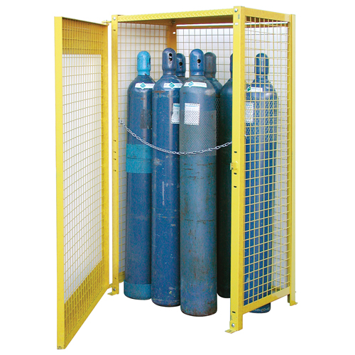 Armoires pour cylindres &agrave; gaz, nbre de bouteilles: 10, 44" , 30" , 74" , Jaune Trail Hammer and Bolt