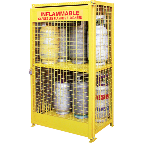 Armoires pour cylindres &agrave; gaz, nbre de bouteilles: 12, 44" , 30" , 74" , Jaune Trail Hammer and Bolt