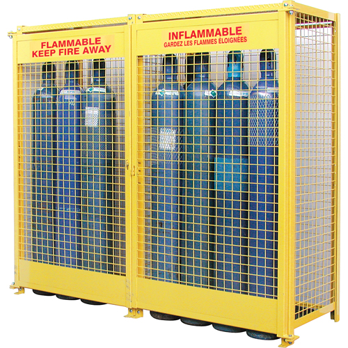 Armoires pour cylindres &agrave; gaz, nbre de bouteilles: 20, 88" , 30" , 74" , Jaune Trail Hammer and Bolt
