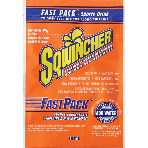 Sqwincher&reg; Boisson de r&eacute;hydratation Fast Pack, Emballage-portion, Orange Trail Hammer and Bolt
