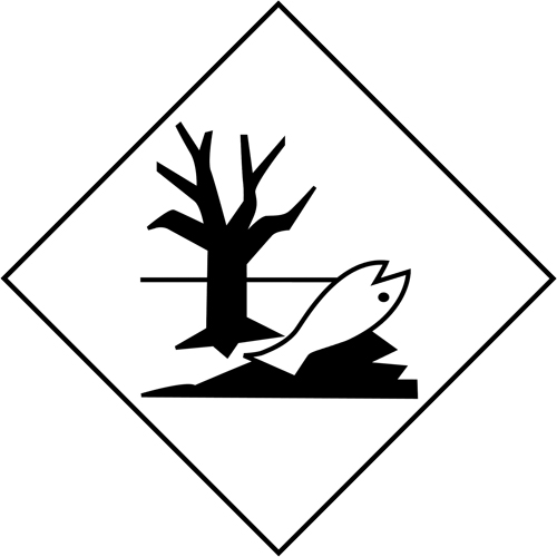 &eacute;tiquette d'exp&eacute;dition TMD marque de polluant marin, 4" lo x 4" la, Noir sur blanc Trail Hammer and Bolt