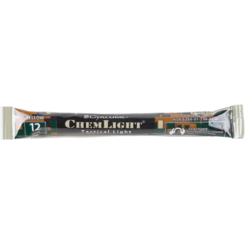 6" Cyalume&reg; Lightsticks, Yellow, 12 hrs. Duration Trail Hammer and Bolt