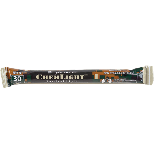 6" Cyalume&reg; Lightsticks, White, 30 mins. Duration Trail Hammer and Bolt