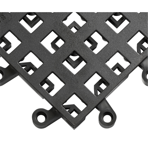 ErgoDeck&reg; Mat No. 560, PVC, 1-1/2' W x 1-1/2' L, 7/8" Thick, Black Trail Hammer and Bolt