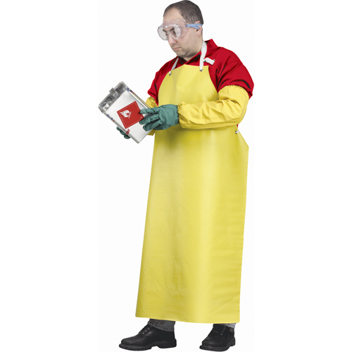 Flame Resistant Aprons, Neoprene/Polyester, 48" L x 35" W, Yellow Trail Hammer and Bolt