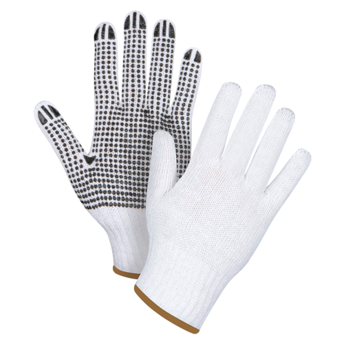 Dotted String Knit Gloves, Poly/Cotton, Single Sided, 7 Gauge, Large Trail Hammer and Bolt