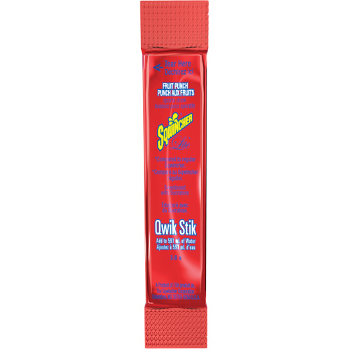 Sqwincher&reg; ZERO&reg; Qwik Stik Rehydration Drink, Powder, Fruit Punch Trail Hammer and Bolt