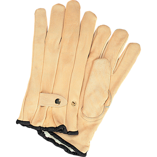 Gants de cordeur doubl&eacute;s pour l'hiver, Moyen, Paume Cuir fleur de vache, Doubleure Molleton Trail Hammer and Bolt