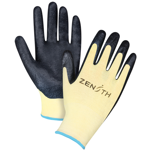 Gants r&eacute;sistants &agrave; la coupe avec prise sup&eacute;rieure, Taille T-Grand/10, Calibre 13, Rev&ecirc;tement Mousse de nitrile, Enveloppe en Aramide, ANSI/ISEA 105 niveau 3/EN 388 niveau 5 Trail Hammer and Bolt