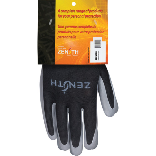 Premium Comfort Coated Gloves, 8/Medium, Nitrile Coating, 13 Gauge, Polyester Shell Trail Hammer and Bolt