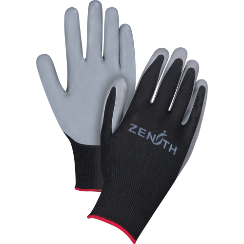 Premium Comfort Coated Gloves, 8/Medium, Nitrile Coating, 13 Gauge, Polyester Shell Trail Hammer and Bolt