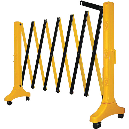 Xpandit Barricade, 36" H x 11.5' L, Black/Yellow Trail Hammer and Bolt