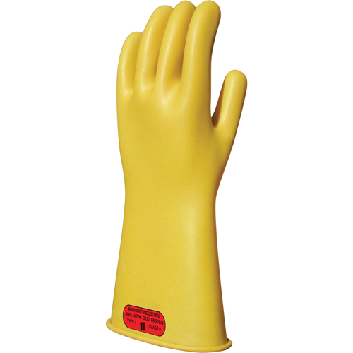 Gants isolants en caoutchouc naturel jaune, ASTM classe 0, Taille 8, 14" lo Trail Hammer and Bolt
