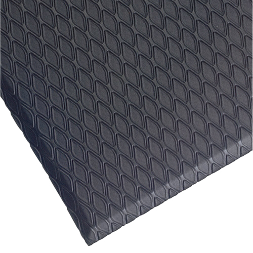 Cushion Select Mat, Diamond, 3' x 12' x 5/8", Charcoal, Nitrile/PVC Trail Hammer and Bolt