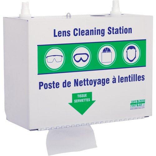 Postes en M&eacute;tal Pour Le Nettoyage De Verres - Deux Boutielle De Solution 500ml Et 1 Boîte De Serviettes, M&eacute;tal, 10,5" lo x 5,5" p x 6,3" h Trail Hammer and Bolt