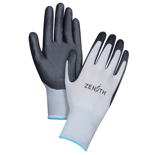 Gants l&eacute;gers enduits et respirants, 10/T-Grand, R&ecirc;vetement Mousse de nitrile, Calibre 13, Enveloppe en Polyester Trail Hammer and Bolt