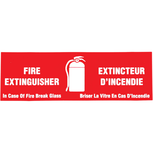 &eacute;tiquette  Fire Extinguisher / Extincteur d'incendie , 2" x 6", Vinyle, Bilingue avec pictogramme Trail Hammer and Bolt