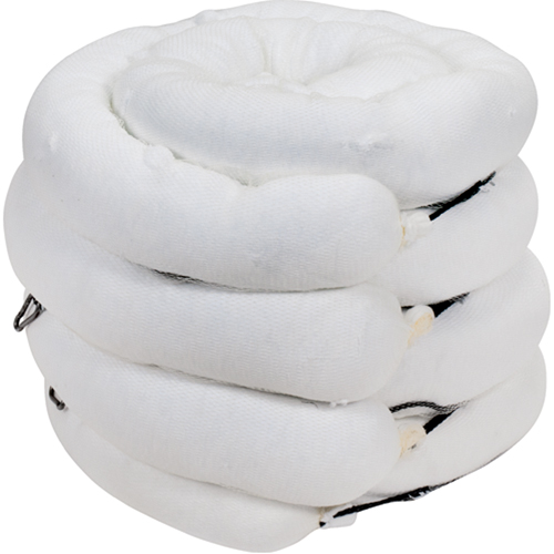 Premium Sorbent Boom, Oil Only, 10' L x 5" W, 35 Gal. Absorbancy, 4 /Pack Trail Hammer and Bolt