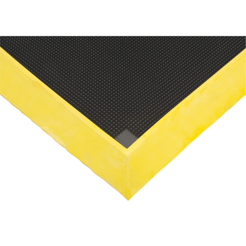 Foot Sanitizing Matting, Rubber, 2-2/3' W x 3-1/4' L x 2-1/2" Thick, Yellow Trail Hammer and Bolt