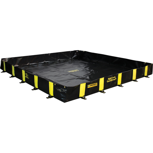 Rigid-Lock QuickBerm&reg;, 745 US gal. Capacity, 10' W x 10' L x 12" H, Stake Wall Trail Hammer and Bolt