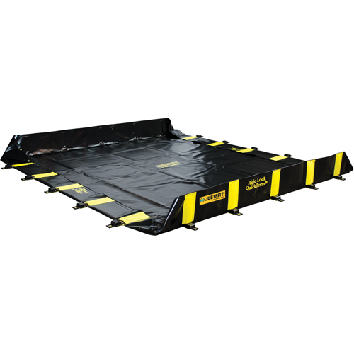 Rigid-Lock QuickBerm&reg;, 745 US gal. Capacity, 10' W x 10' L x 12" H, Stake Wall Trail Hammer and Bolt