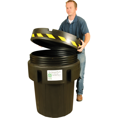 Ultra-Recycled Overpack&reg; Salvage Drum, 95 gal., Stationary Trail Hammer and Bolt
