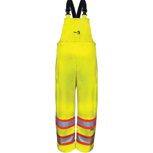 Hi-Vis FR/PU Safety Rain Bib Pants, Small, High Visibility Lime-Yellow Trail Hammer and Bolt