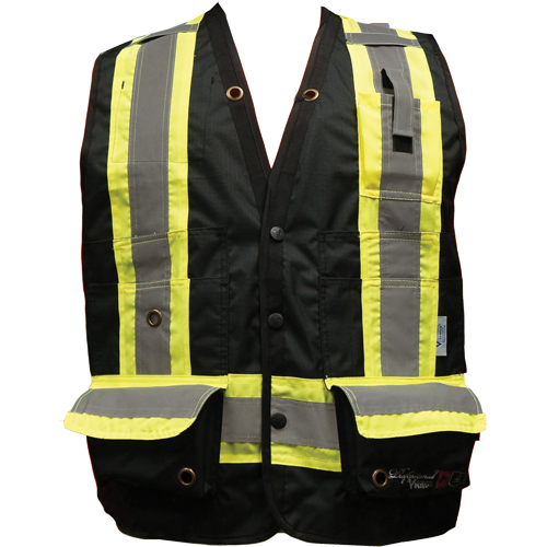 Fire Retardant Surveyor Safety Vest, Black, Small, Polyester Trail Hammer and Bolt