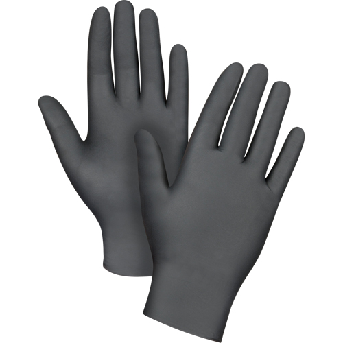 Medical Grade Disposable Gloves, Small, Nitrile, 6-mil, Powder-Free, Black, Class 2 Trail Hammer and Bolt
