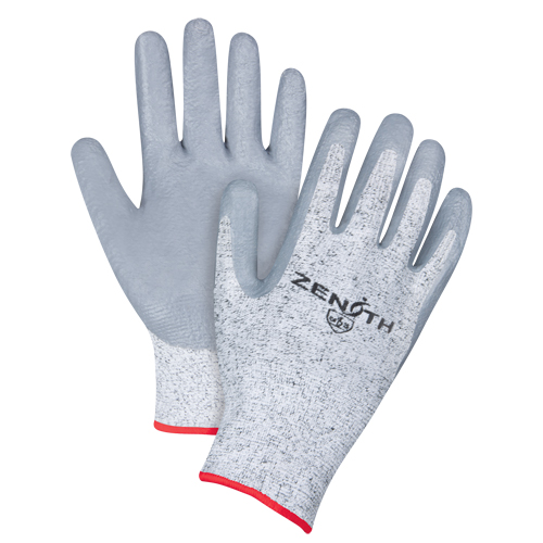 Seamless Stretch Cut-Resistant Gloves, Size Small/7, 13 Gauge, Nitrile Coated, HPPE Shell, ANSI/ISEA 105 Level 2/EN 388 Level 3 Trail Hammer and Bolt