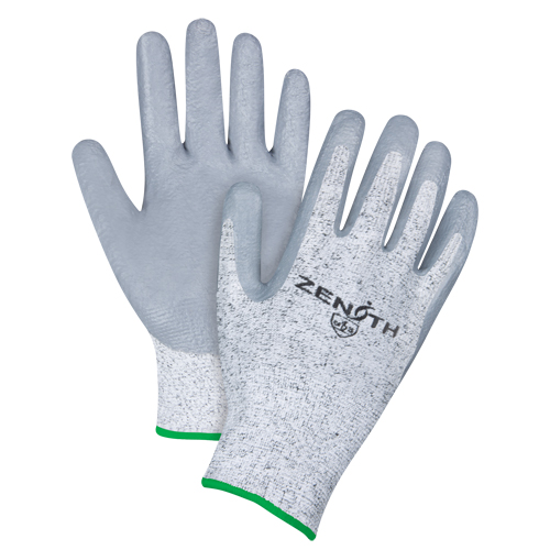 Gants &eacute;lastiques sans coutures r&eacute;sistants &agrave; la coupe, Taille Moyen/8, Calibre 13, Rev&ecirc;tement Nitrile, Enveloppe en PEHP, ANSI/ISEA 105 niveau 2/EN 388 niveau 3 Trail Hammer and Bolt