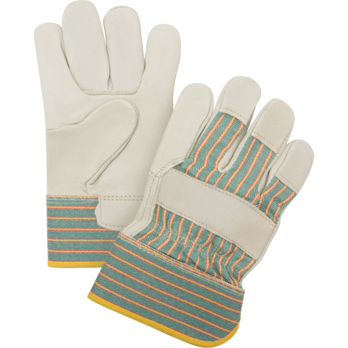 Abrasion-Resistant Fitter's Gloves, Medium, Grain Cowhide Palm Trail Hammer and Bolt