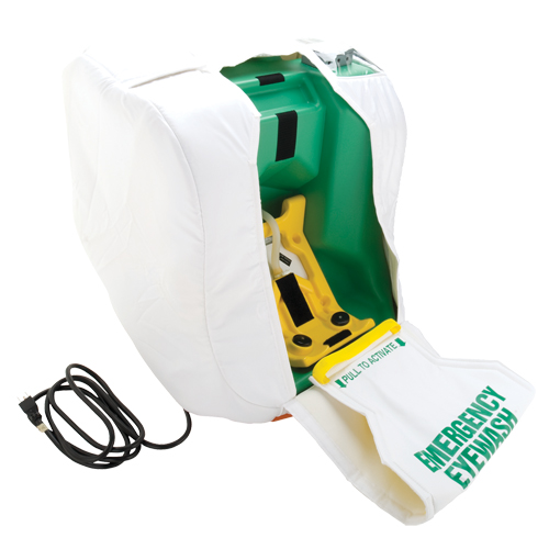 Heated Portable Eyewash Station, Gravity-Fed, 16 gal. Capacity, Meets ANSI Z358.1 Trail Hammer and Bolt