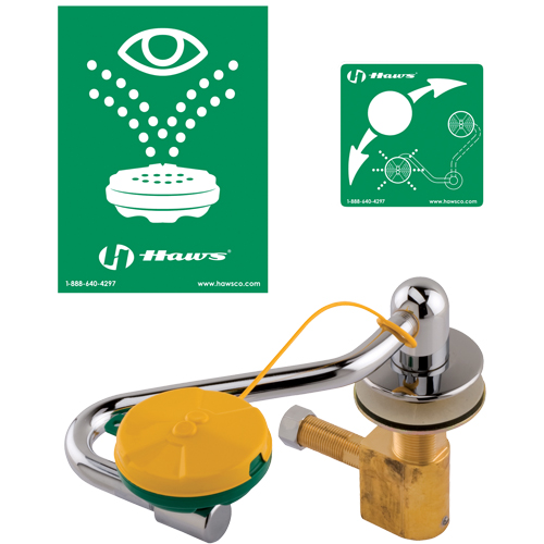 Poste de douche oculaire/faciale, Installation Montage sur &eacute;vier Trail Hammer and Bolt