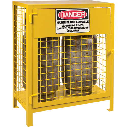 Armoires pour cylindres &agrave; gaz, nbre de bouteilles: 2, 30" , 17" , 37" , Jaune Trail Hammer and Bolt