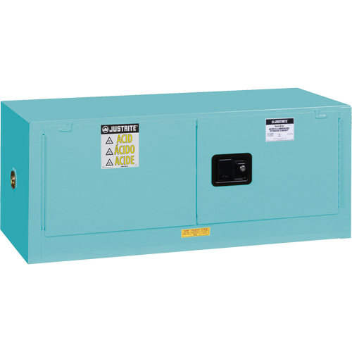 Sure-Grip&reg; EX Piggyback Corrosives/Acid Steel Safety Cabinet, 12 gal., 2 Door, 43" W x 18" H x 18" D Trail Hammer and Bolt