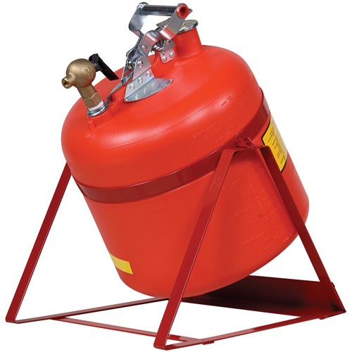 Bidon avec robinet s&eacute;curitaires pour laboratoires, Type I, Acier, 5 gal. US, Rouge, Homologu&eacute; FM Trail Hammer and Bolt