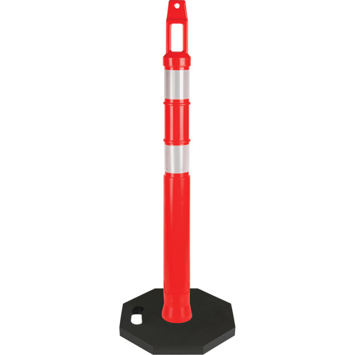 Poteau d&eacute;lin&eacute;ateur de premi&egrave;re qualit&eacute;, 42" h, Orange Trail Hammer and Bolt
