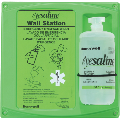 Saline Eyewash Wall Station, Single Trail Hammer and Bolt