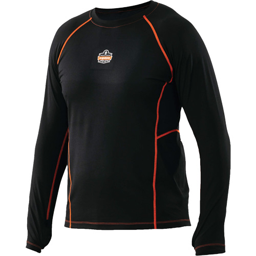 Long Sleeve Thermal Shirts, Men's, Medium, Black Trail Hammer and Bolt