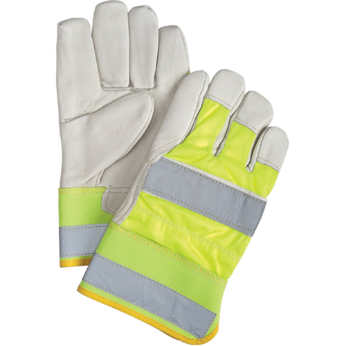 Gants d'ajusteur orange haute visibilit&eacute; &agrave; chaleur sup&eacute;rieure, Grand, Paume en Cuir fleur de vache, Doublure en Thinsulate Trail Hammer and Bolt