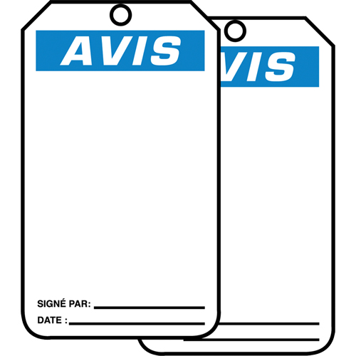 Safety Tags, Plastic, 3-1/8" W x 5-7/8" H, French Trail Hammer and Bolt