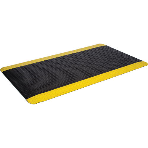 Tapis de style plateforme WD, Losange, 4' x 4' x 5/8", Noir/Jaune, &eacute;ponge Trail Hammer and Bolt