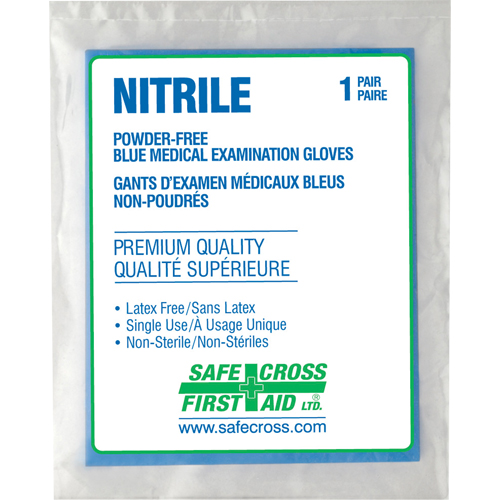 Gants d'examen m&eacute;dical, Grand, Nitrile, 5 mils, Sans poudre, Transparent, Classe 2 Trail Hammer and Bolt