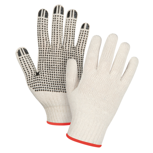 Heavyweight Dotted String Knit Gloves, Poly/Cotton, Single Sided, 7 Gauge, Small Trail Hammer and Bolt