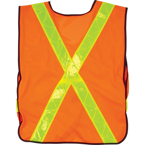 Standard-Duty Safety Vest, High Visibility Orange, Medium, Polyester Trail Hammer and Bolt