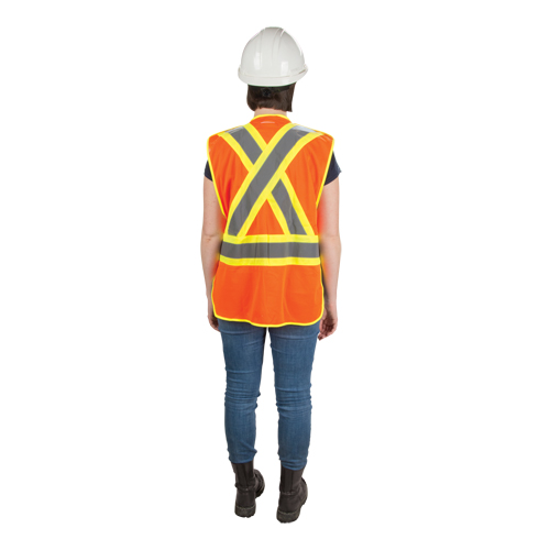 CSA Compliant High Visibility Surveyor Vest, High Visibility Orange, X-Large, Polyester Trail Hammer and Bolt