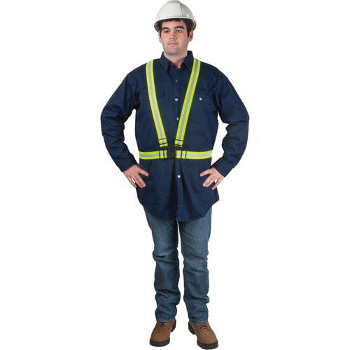 Standard-Duty Safety Harness, High Visibility Lime-Yellow, Silver Reflective Colour, Medium Trail Hammer and Bolt